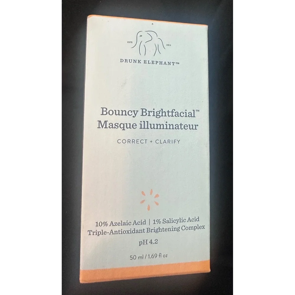 Drunk Elephant Bouncy Brightfacial Mask 50ml Azelaic Salicylic Acid NEW Sealed